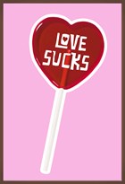 Valentijnskaart love sucks chocoladekaart